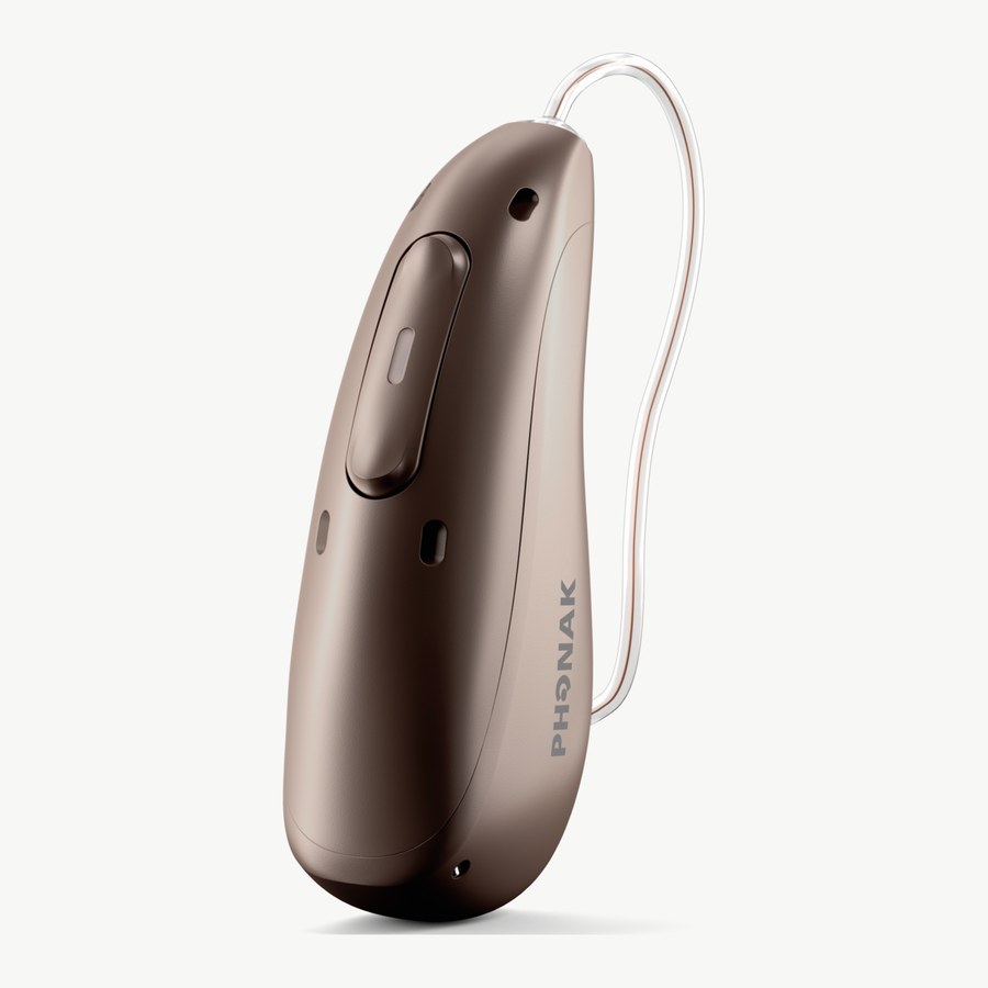 Phonak Audéo Sphere Infinio 耳掛式助聽器機身與細線受話器(栗子色)