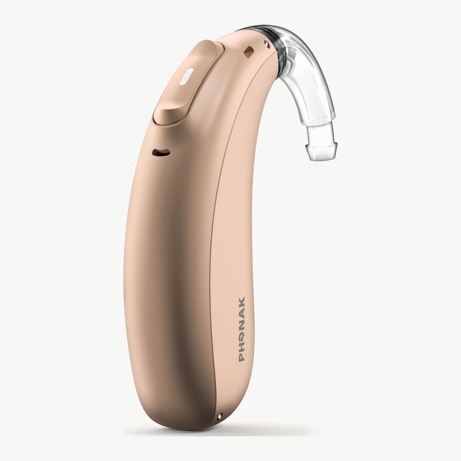 Phonak Naída Lumity 強力型耳掛式助聽器機身與耳鉤（膚色）